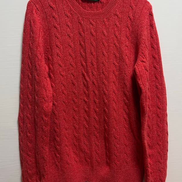 빈폴 여성 케이블 니트 레드 100