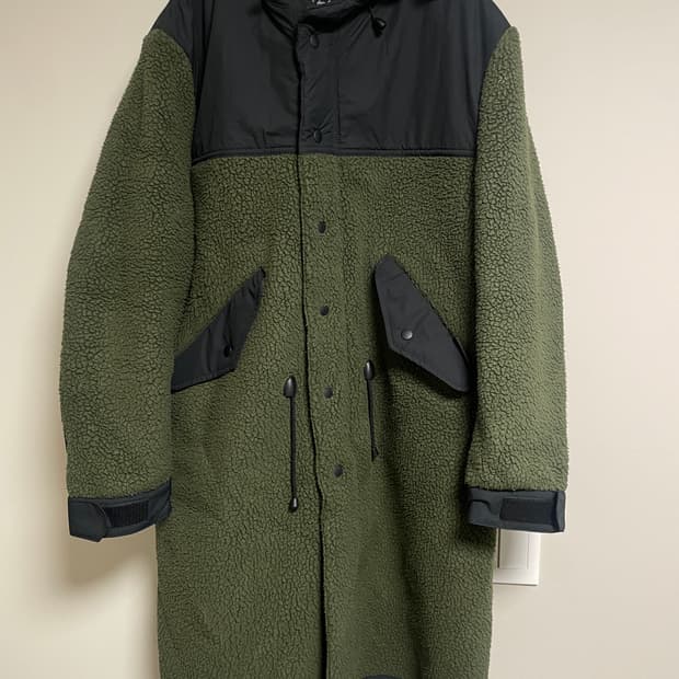 [S] 21AW 꼼데가르송 옴므 폴라텍 카키 코트