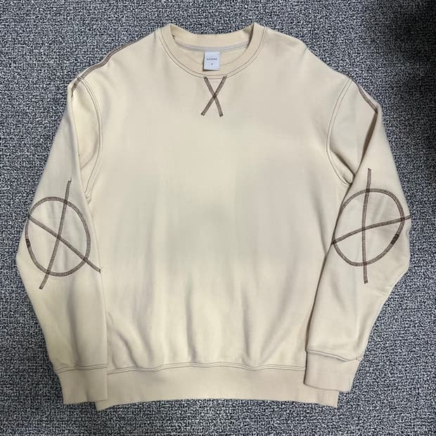 (100추천) GONAK 엘보우 패치 맨투맨 아이보리