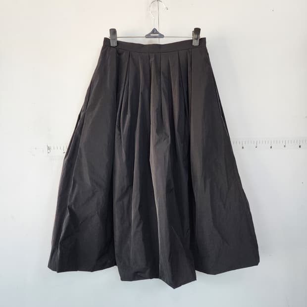 ORR 블랙 플리츠 롱 스커트