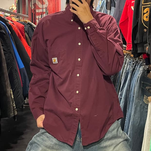 [IM] carhartt 칼하트 버건디 긴팔셔츠