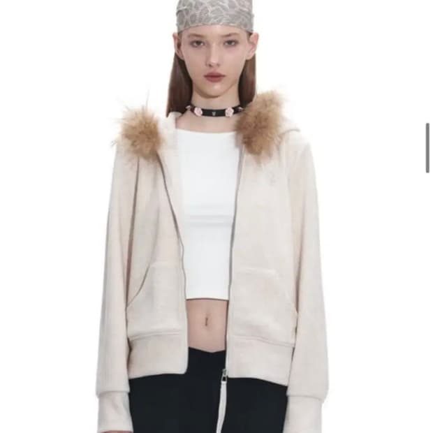 오운서 런웨이티켓 소프트 퍼 후드집업