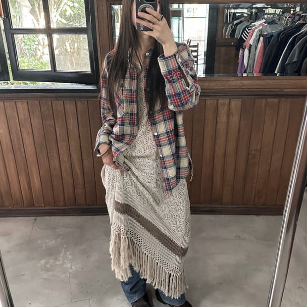 BEAMS BOY exclusive fabric check shirt