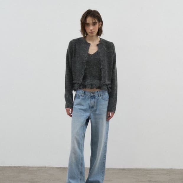포에토 New melts cardigan set charcoal