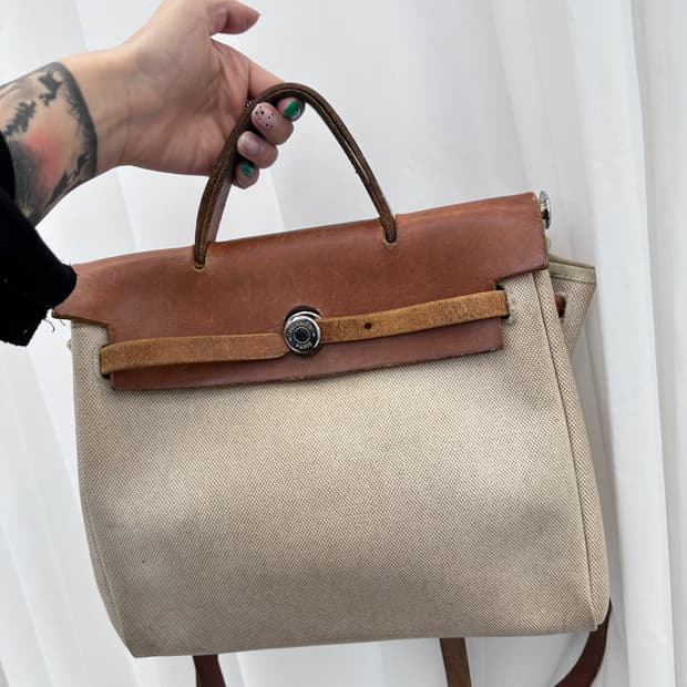 (빈티지) 에르메스 캔버스 에르백팩