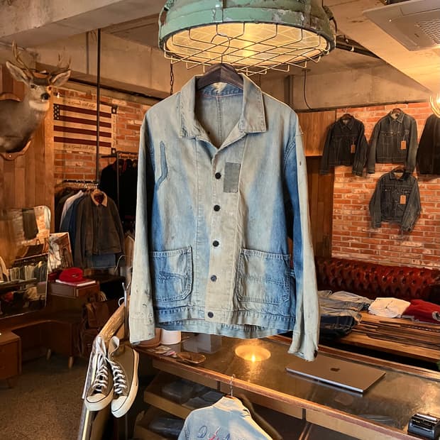 70s USA Sun fading Denim Chore Jacket