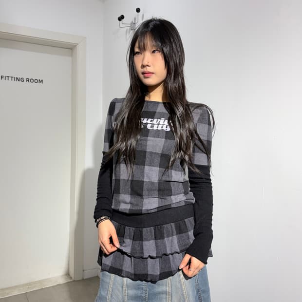 GLAD NEWS 펑크 레이어드 긴팔 티셔츠