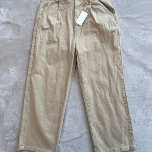 컴팩트 코튼 팬츠 베이지, L