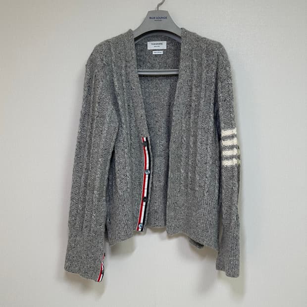 [4size] 톰브라운 23FW 모헤어 아란케이블 가디건 그레이