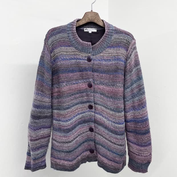 하구미 무지개떡 버튼 가디건