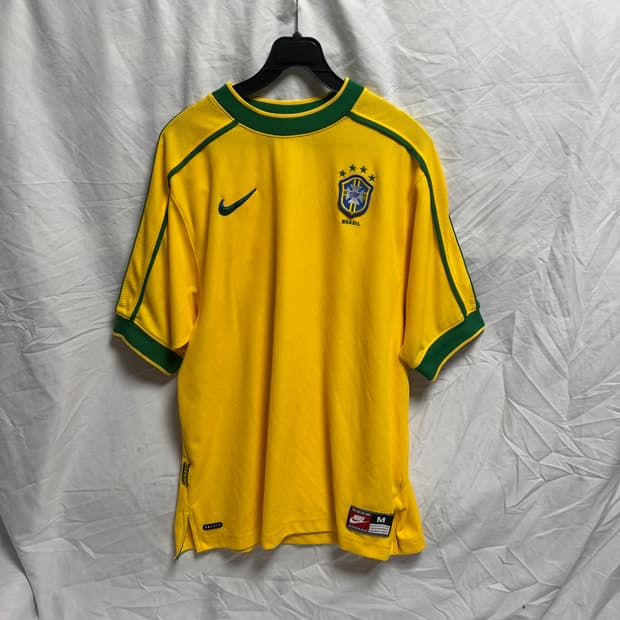 나이키 브라질 1998 리이슈 사커 레플리카 저지 M