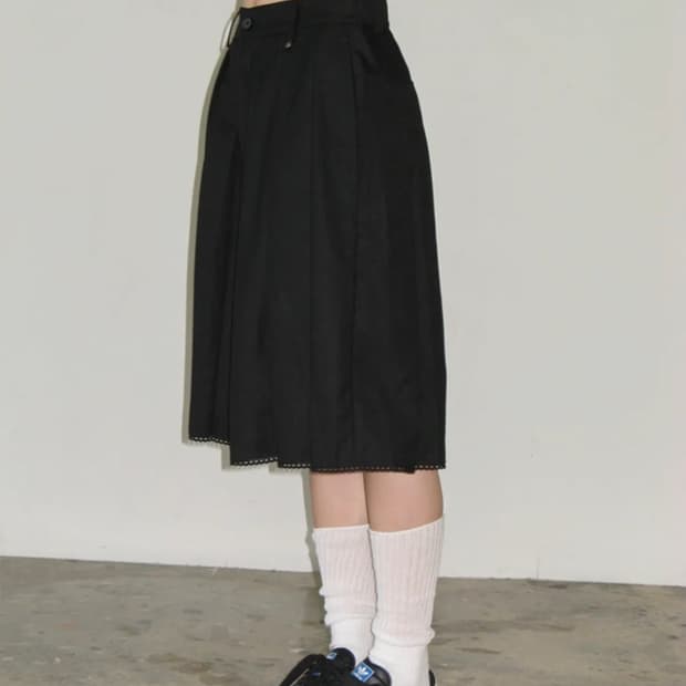 PANDENT TORCHON LACE PLEATS WIDE PANTS B