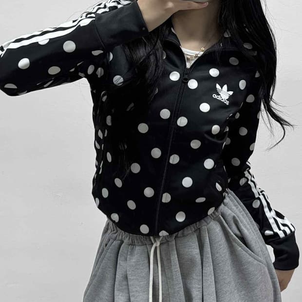 아디다스 y2k 토트 파이어버드 땡땡이 걸즈 핀터깔 트랙탑 희귀져지(85