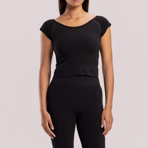 Seamless cap sleeve_black M