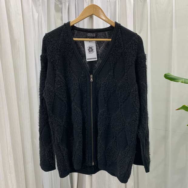 빈티지 GIUNCO 아가일 테리 니트 가디건 1879