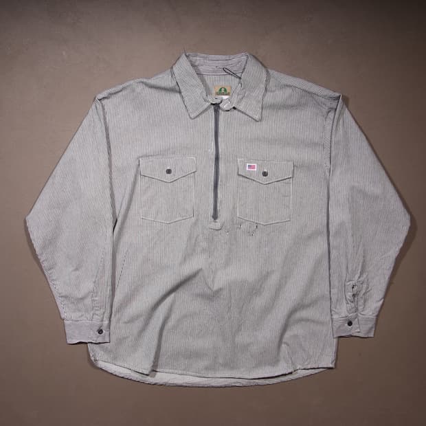WHISTLE WORKWEAR 시어서커 반집업 셔츠