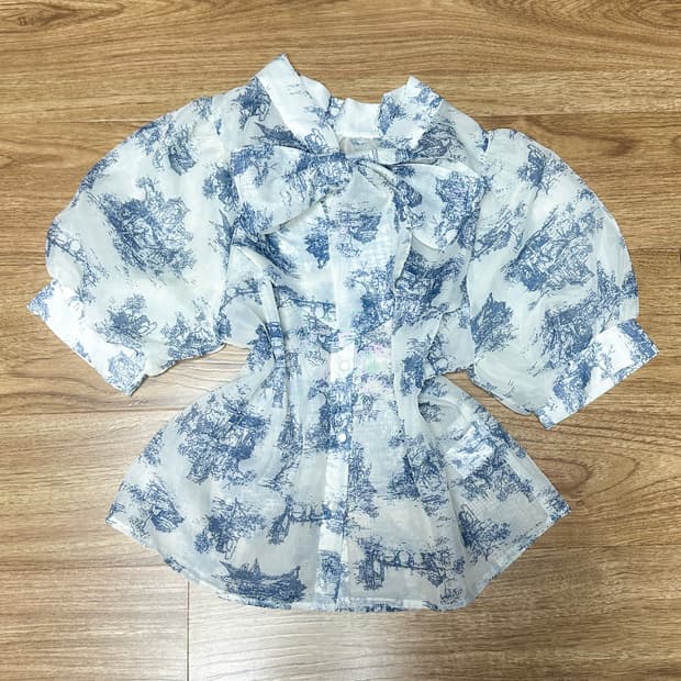 빈티지 리본 블라우스 발레코어 히메갸루 로걀 라떼 일브 디올맛 모리걸