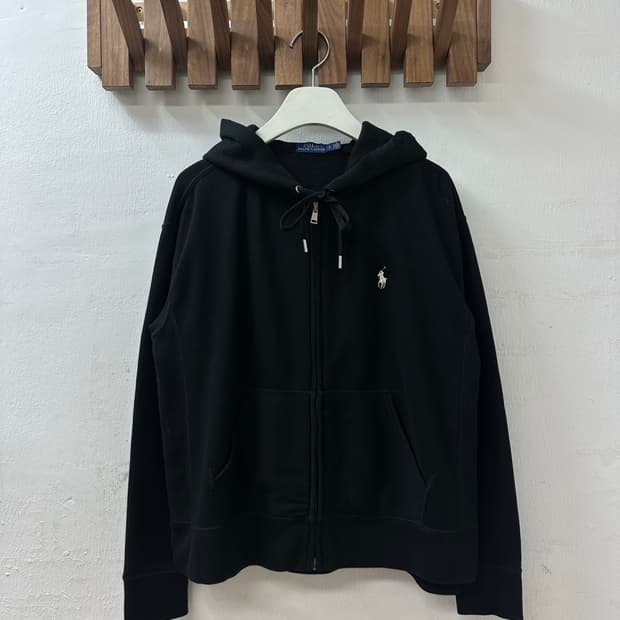 POLO RALPH LAUREN 폴로랄프로렌 블랙 기모 후드집업