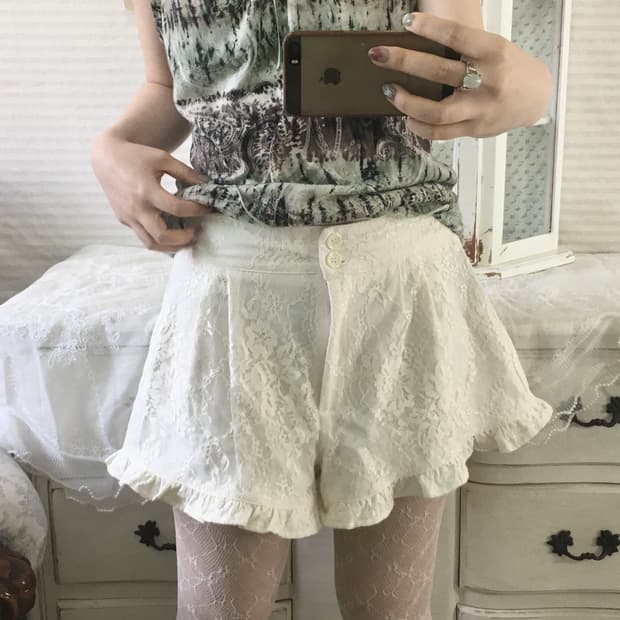 일본빈티지 로걀 히메 갸루 레이스 큐롯 팬츠