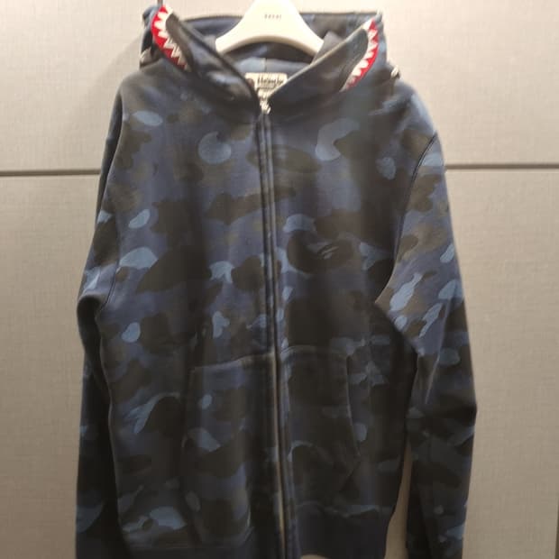 [L]베이프 블루카모 샤크 후드집업