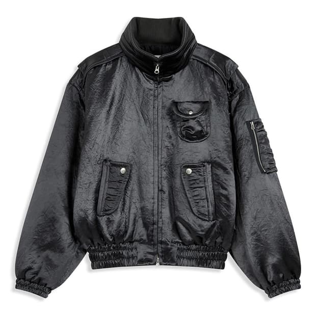 open yy (오픈와이와이) 새틴 카고 봄버 차콜 S