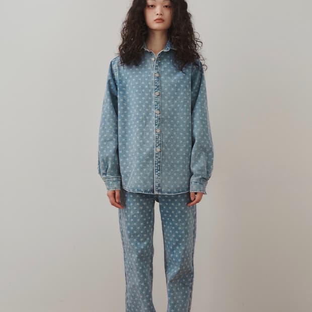 플리즈프로젝트 별패턴 데님셔츠