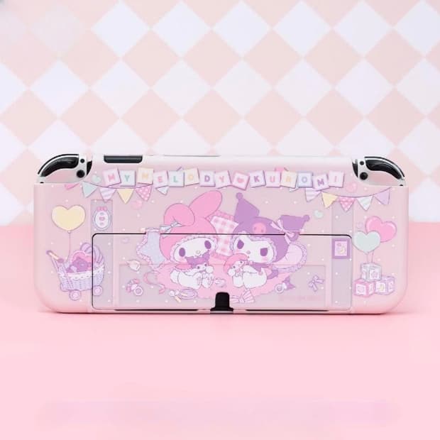 산리오 정품 마이멜로디 쿠로미 스위치 oled 일체형 케이스