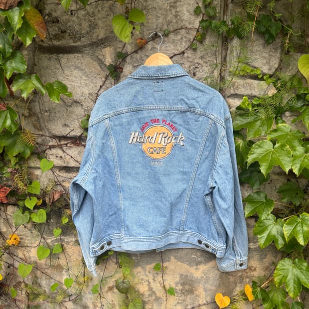 90s lee 하드락카페 usa made 데님 트러커 자켓 빅사이즈