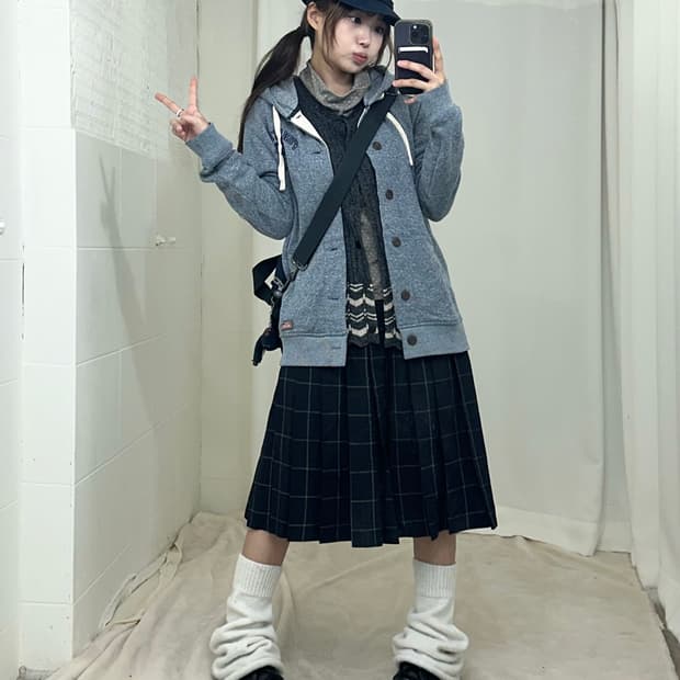 디키즈 네이비 그레이 모리걸 니혼진 코디세트