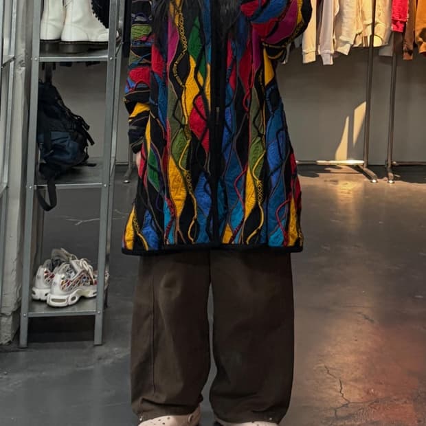 쿠지 오스트레일리아 케이블 니트 롱 가디건 A3147