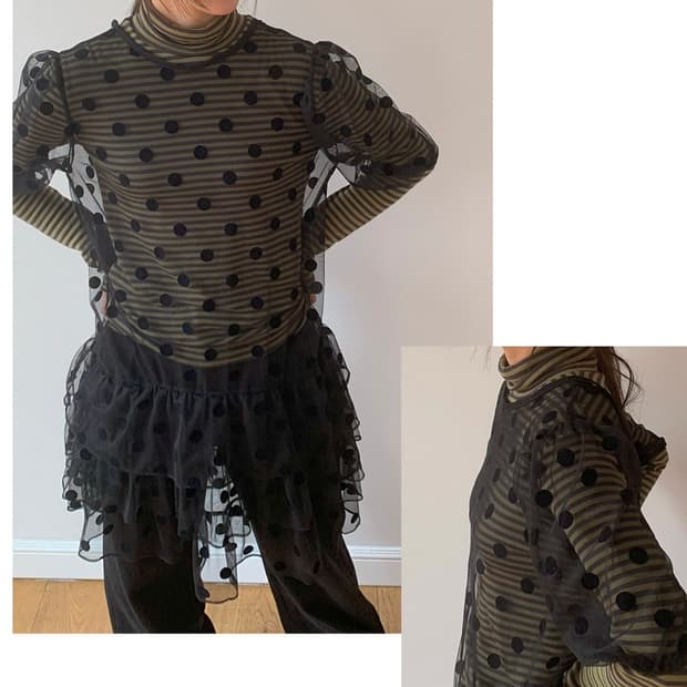 베르크서울 sheer dot flare dress 팝니다