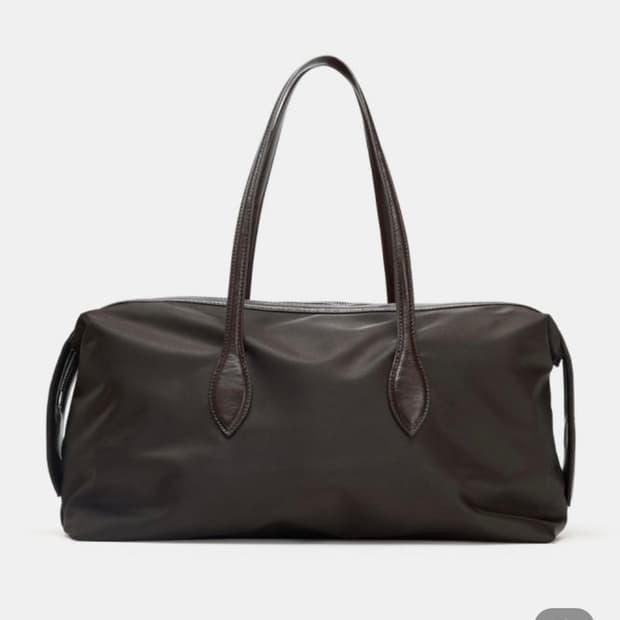 자라 길쭉한 나일론 시티백 그레이