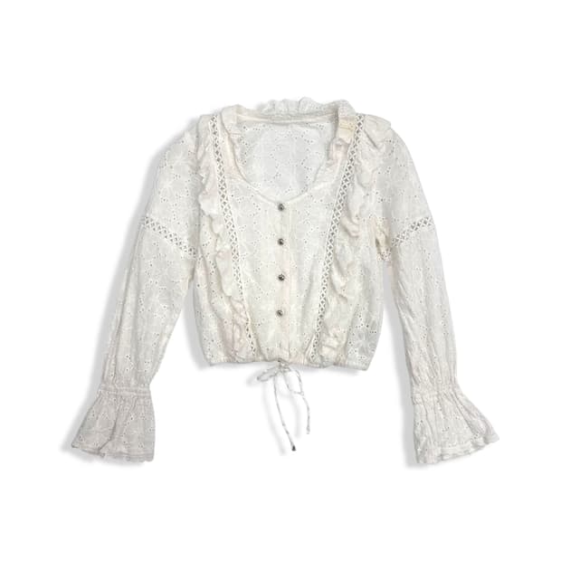 Eyelet Lace Girlish Blouse