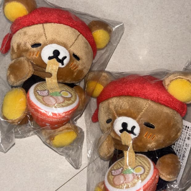 라멘먹는 리락쿠마 인형 누이 빈티지 고전