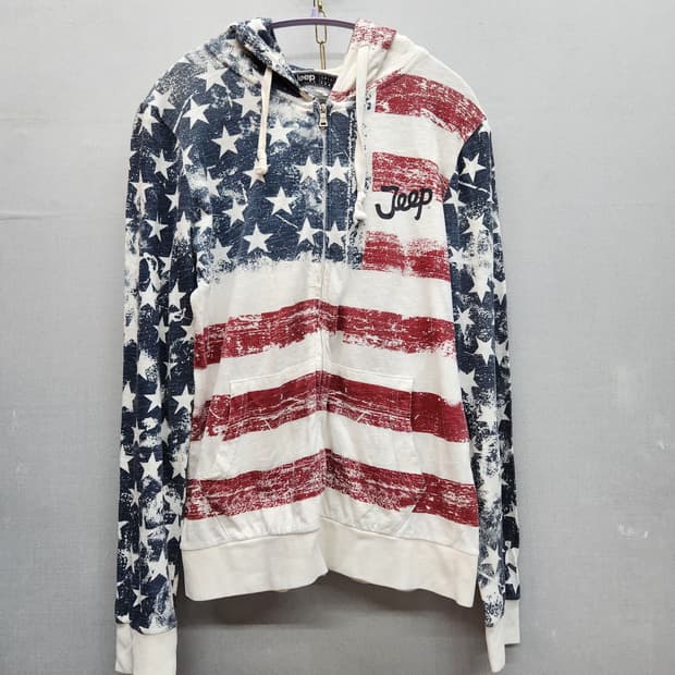 Jeep 지프 성조기 패턴 빈티지 후드집업 S(S~M)