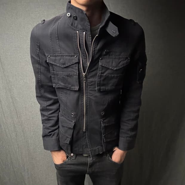 double zip-up pocket jacket