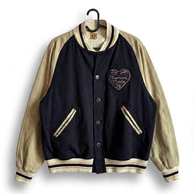 휴먼 메이드 베이스볼 자켓 네이비
