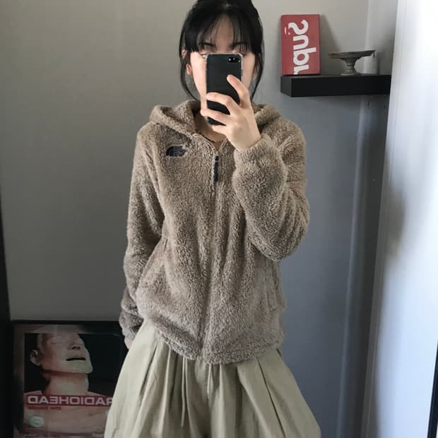 노스페이스 컴피 익스 후드 플리스 후드집업 