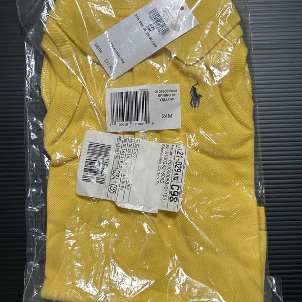 (새상품)폴로 랄프로렌 키즈 24M 옐로우 나시