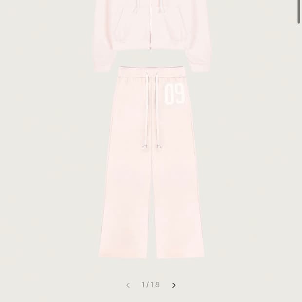 클리시어 09넘버링 핑크 후드집업