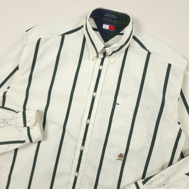 XL(105) 타미힐피거 tommy hilfiger 월계관 스트라이프 셔