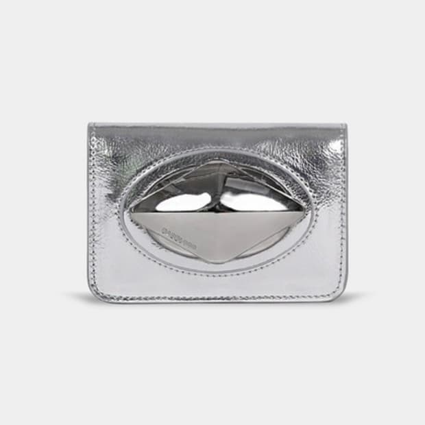 배드블러드 엘립스 심볼 아코디언 지갑 카드지갑 실버