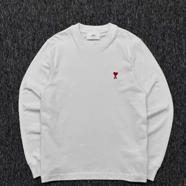 아미 스몰 하트 로고 긴팔 티셔츠 M