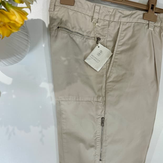 브루넬로 쿠치넬리 백포켓 치노 팬츠   컬러 아이보리  사이즈 48 / 