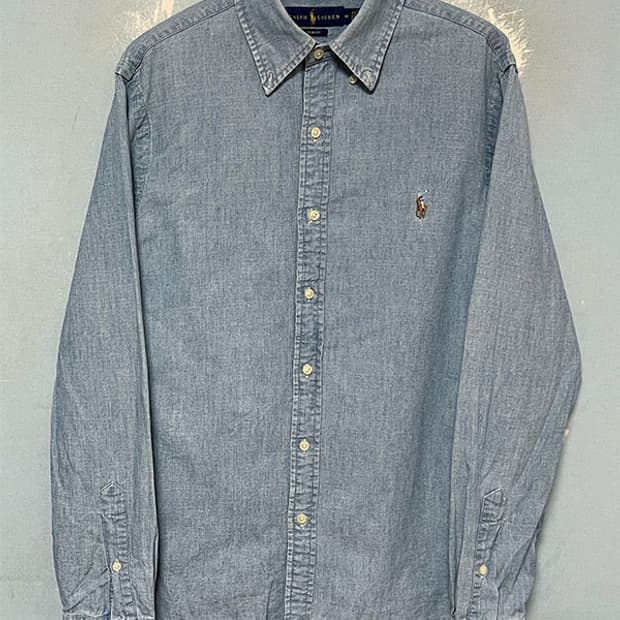  POLO 폴로 남자 샴브레이셔츠 데님 춘추 슬림핏 M 95