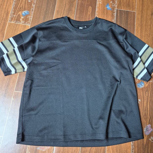 스투시 서프맨 메쉬 풋볼 저지 블랙 L