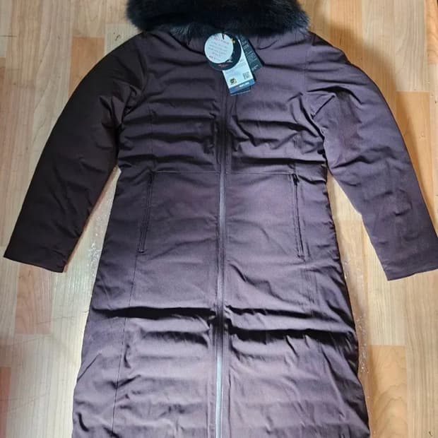 (새제품)K2패딩 여성 구스다운 리버시블 양면 롱다운(초코와인색 90)