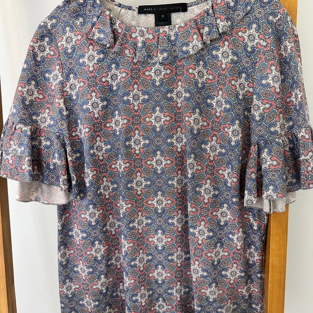 마크제이콥스 패턴 실크 블라우스(사이즈 2)