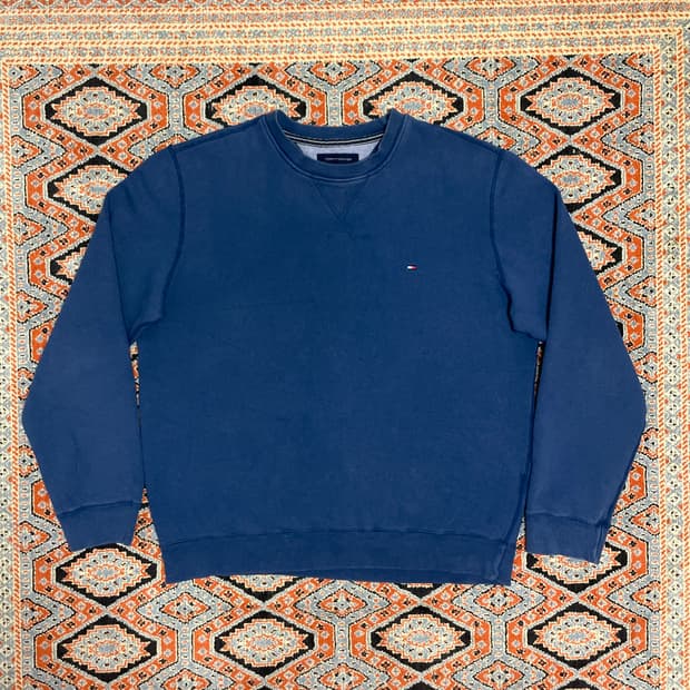 타미힐피거 블루 기모 맨투맨 남성L