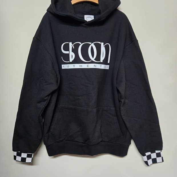 거의새제품)시눈 SINOON 블랙 체크포인트 후드티 남녀공용 